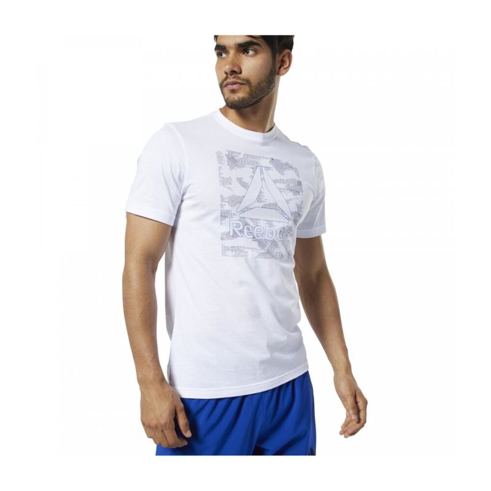 Reebok Mens Be More Human Graphic T-Shirt, White, L, DM